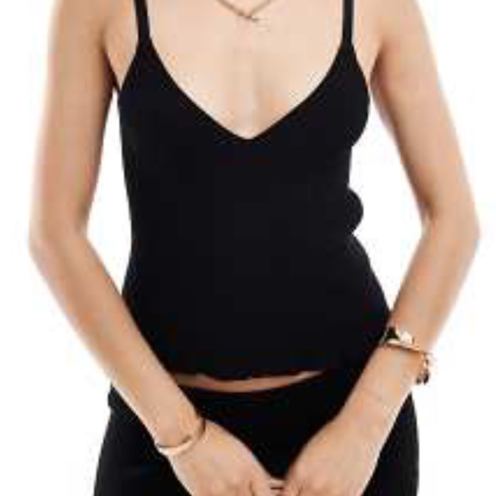 ASOS Design Ribbed Cami Black Women's Top Size Small